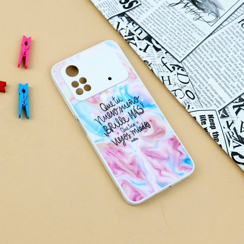 قاب محافظ لنزدار لیزری طرحدار براق Xiaomi Poco M4 Pro