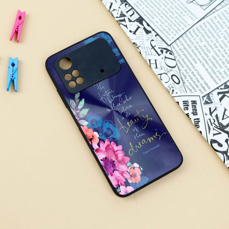 قاب محافظ لنزدار لیزری طرحدار براق Xiaomi Poco M4 Pro