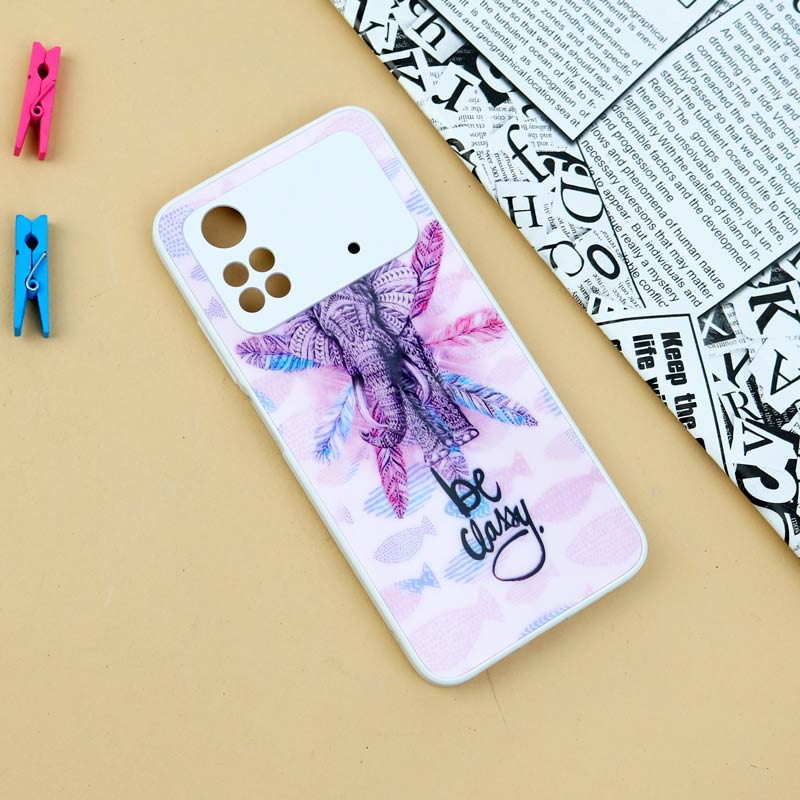 قاب محافظ لنزدار لیزری طرحدار براق Xiaomi Poco M4 Pro