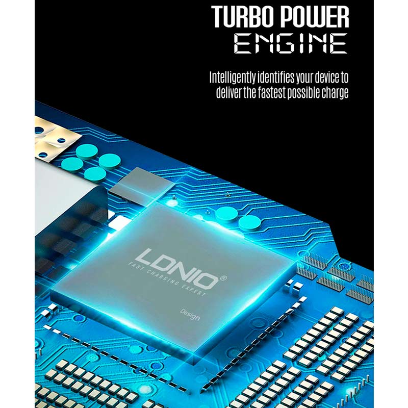 شارژر فندکی فست شارژ Ldnio C2 3A QC3.0 PD 36W + کابل آیفونی
