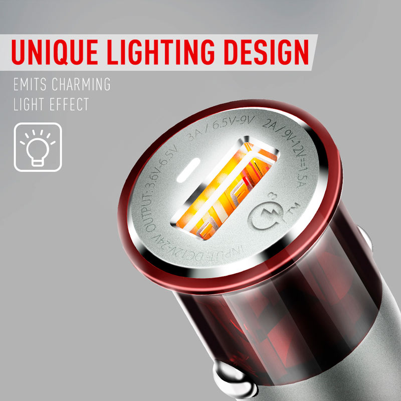 شارژر فندکی فست شارژ Ldnio C304Q 3A QC3.0 PD 18W + کابل آیفونی