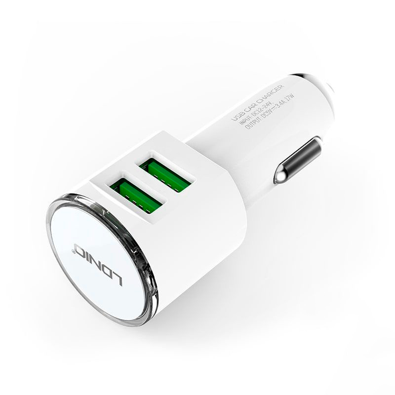 شارژر فندکی Ldnio DL-C29 3.4A 17W + کابل تایپ سی