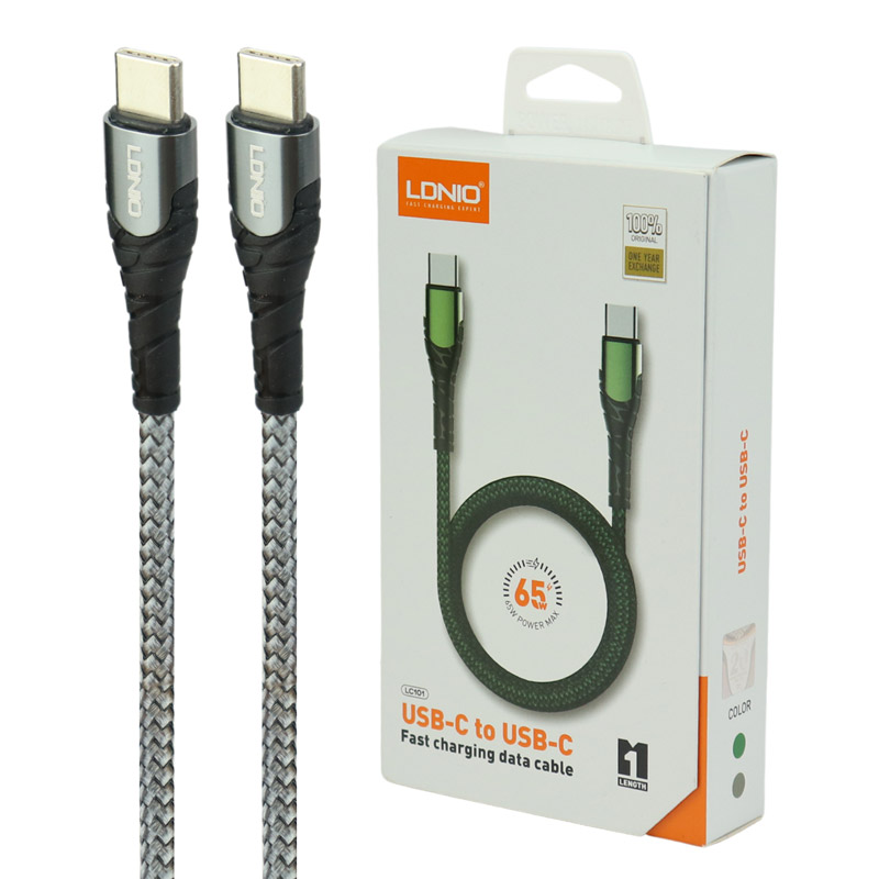 کابل تبدیل فست شارژ Ldnio LC-101 Type-C to Type-C 65W 1m
