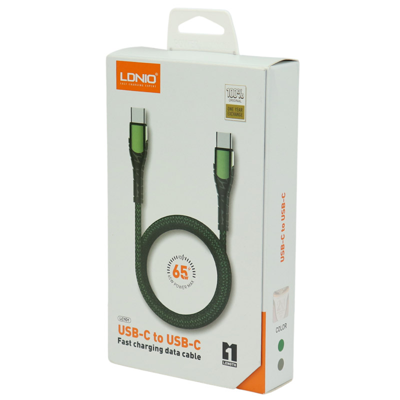کابل تبدیل فست شارژ Ldnio LC-101 Type-C to Type-C 65W 1m