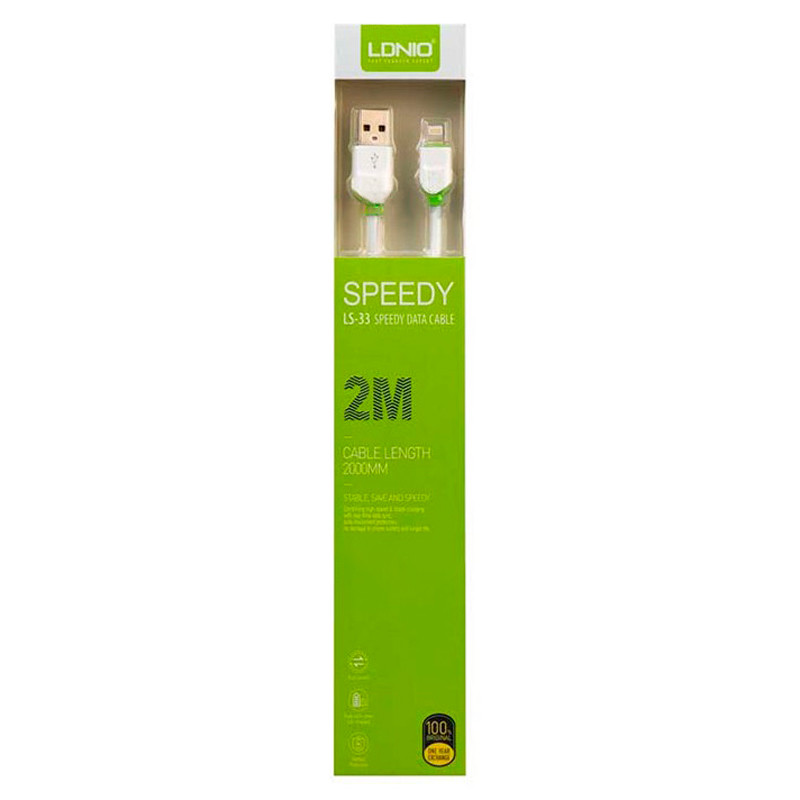 کابل آیفونی فست شارژ Ldnio LS-33 2.4A 2m