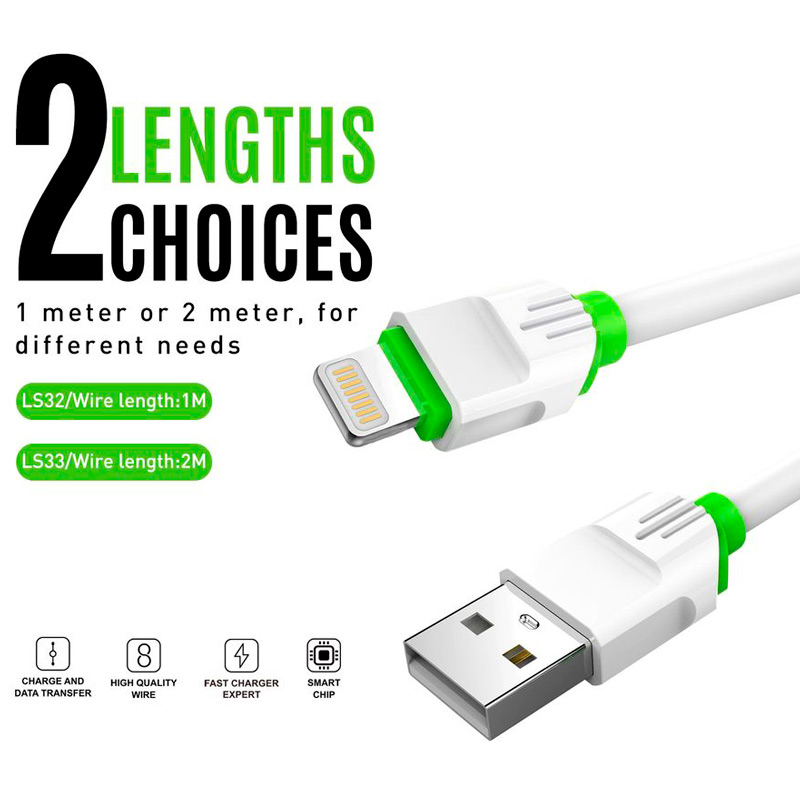 کابل آیفونی فست شارژ Ldnio LS-33 2.4A 2m