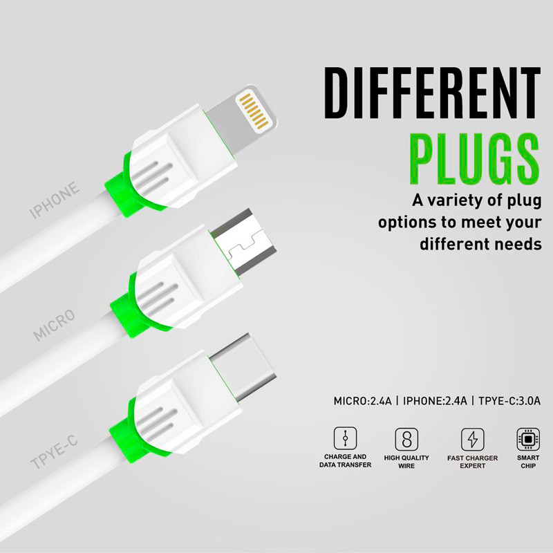 کابل آیفونی فست شارژ Ldnio LS-33 2.4A 2m