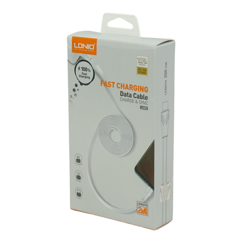 کابل میکرو یو اس بی فست شارژ Ldnio LS552 2.1A 2m