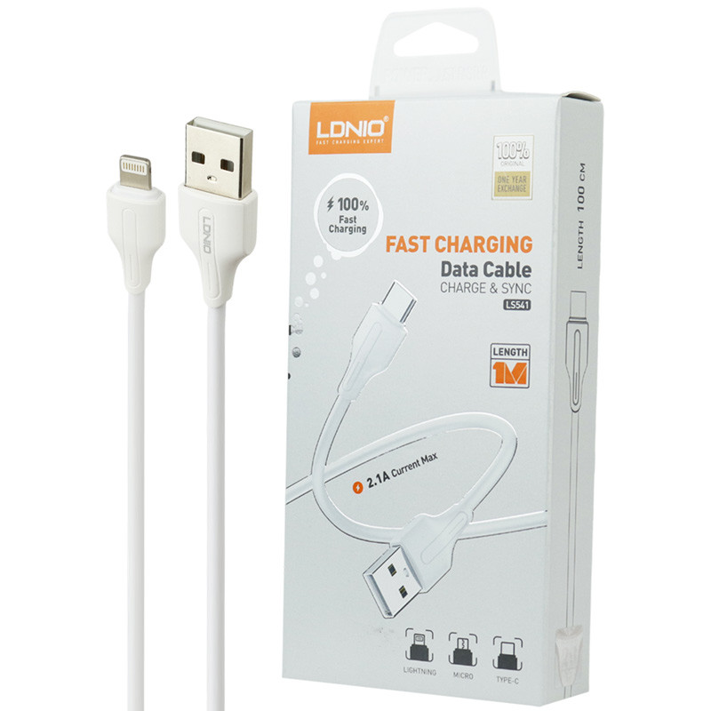 کابل آیفونی فست شارژ Ldnio LS541 2.1A 1m