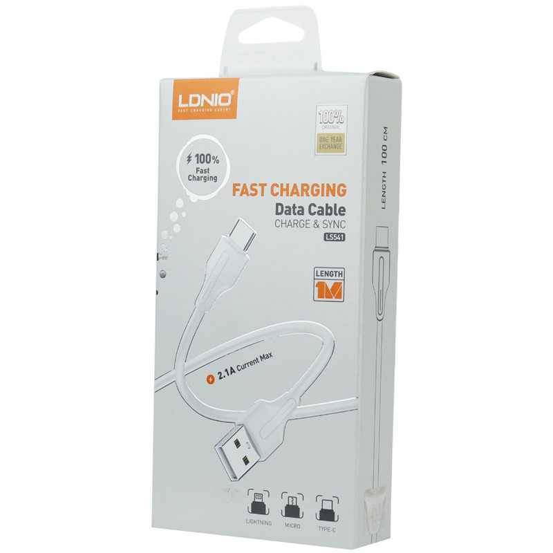کابل آیفونی فست شارژ Ldnio LS541 2.1A 1m
