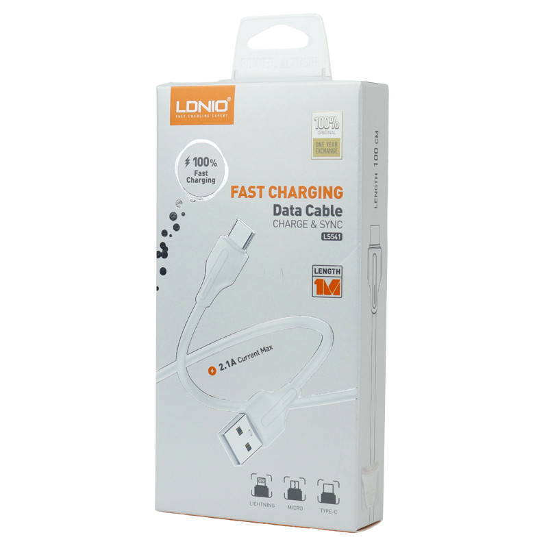 کابل میکرو یو اس بی فست شارژ Ldnio LS541 2.1A 1m