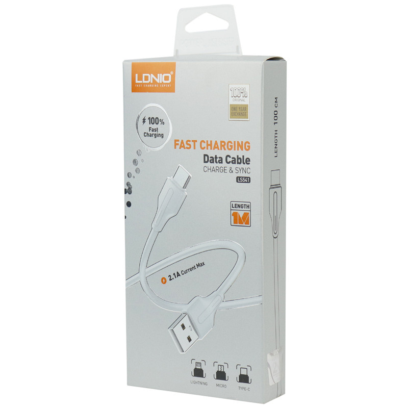 کابل تایپ سی فست شارژ Ldnio LS541 2.1A 1m