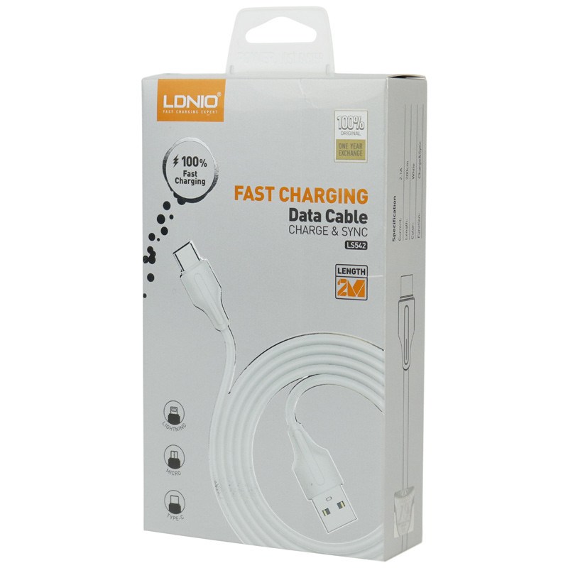 کابل میکرو یو اس بی فست شارژ Ldnio LS542 2.1A 2m