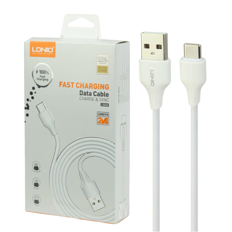 کابل تایپ سی فست شارژ Ldnio LS542 2.1A 2m