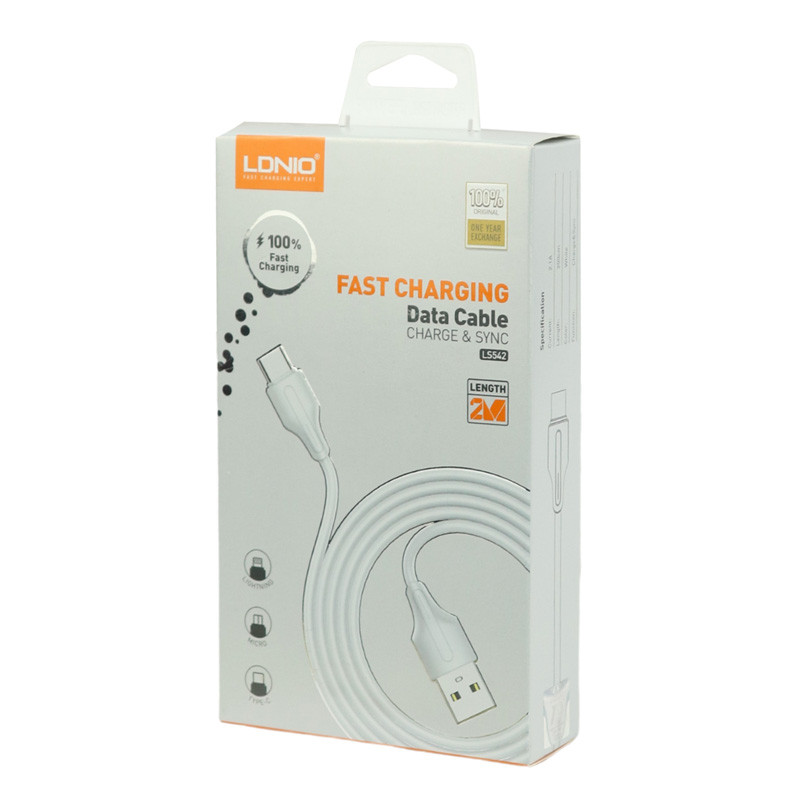 کابل تایپ سی فست شارژ Ldnio LS542 2.1A 2m