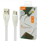 کابل کوتاه تایپ سی فست شارژ 2.4 آمپر الدینیو LS550 طول 20 سانتی متر