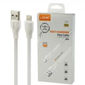 کابل لایتنینگ فست شارژ 2.1 آمپر الدینیو LS551 طول 1 متر
