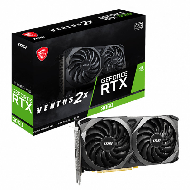 کارت گرافیک MSI VENTUS 2X GeForce RTX3050 OC 8GB GDDR6 128Bit