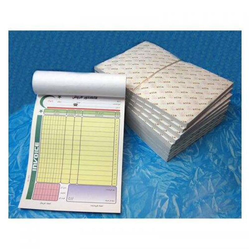 فاکتور فروش دو برگی رنگی کاربن دار Matin 227*160mm کد 104