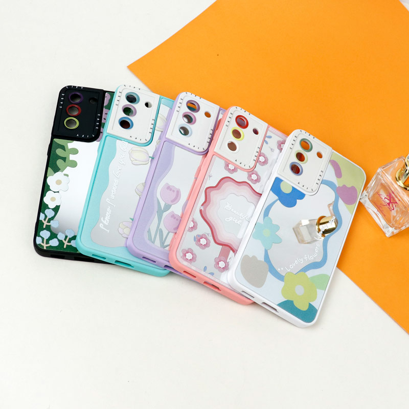 قاب آینه ای طرحدار محافظ لنزدار Samsung Galaxy S21 FE 5G