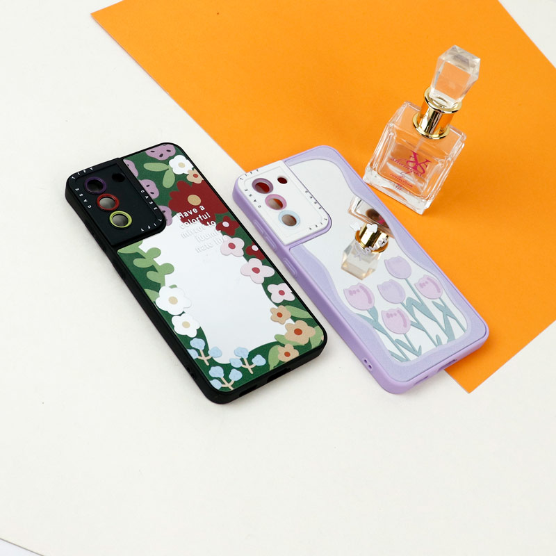 قاب آینه ای طرحدار محافظ لنزدار Samsung Galaxy S21 FE 5G