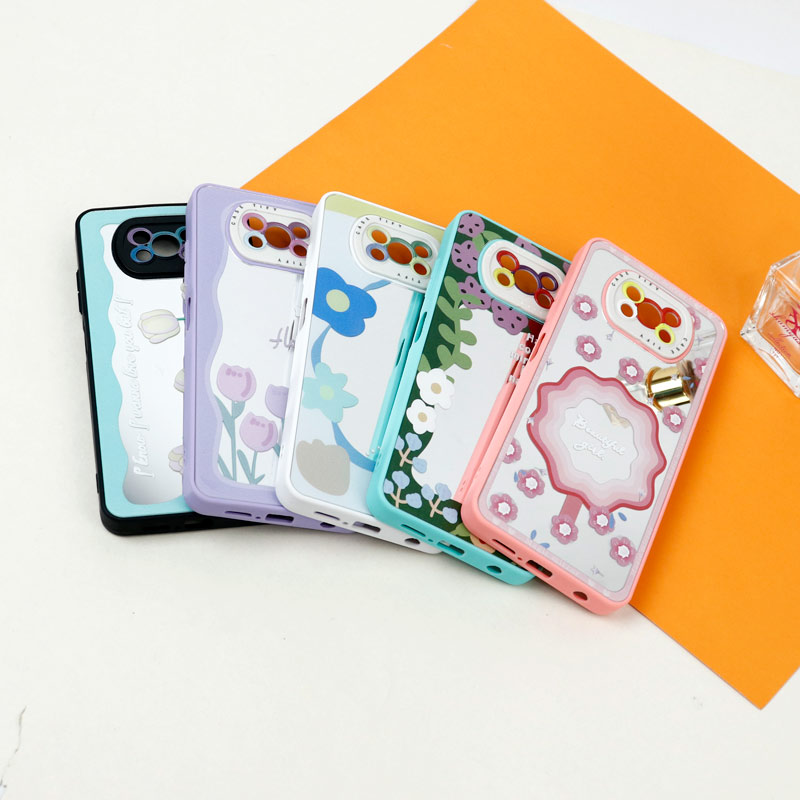 قاب آینه ای طرحدار محافظ لنزدار Xiaomi Poco X3