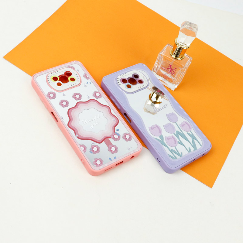 قاب آینه ای طرحدار محافظ لنزدار Xiaomi Poco X3
