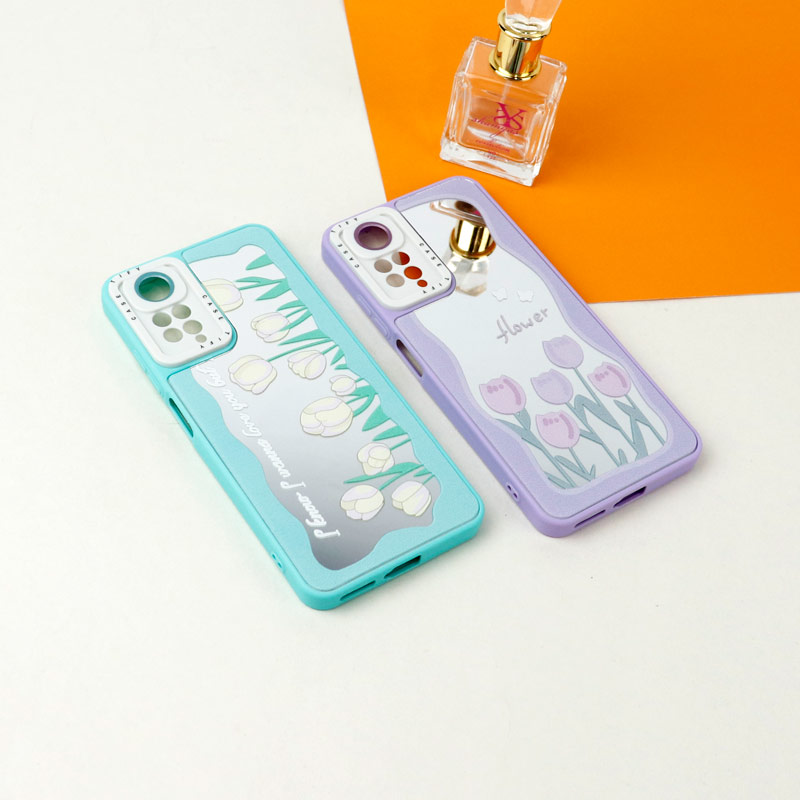 قاب آینه ای طرحدار محافظ لنزدار Xiaomi Redmi Note 11 Pro