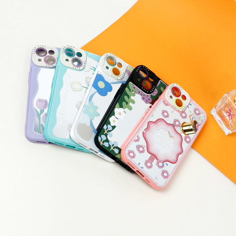 قاب آینه ای طرحدار محافظ لنزدار iPhone 13
