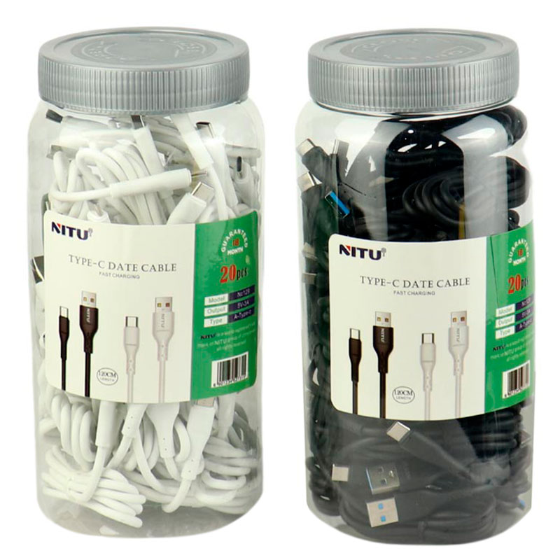 کابل تایپ سی فست شارژ Nitu NC129 3A 1.2m بسته 20 عددی