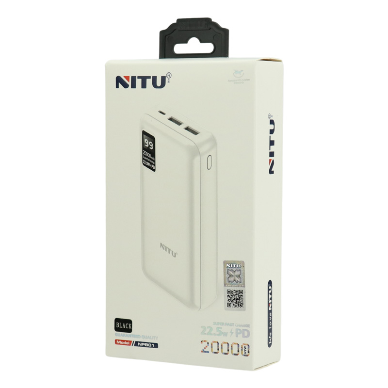 پاور بانک فست شارژ 20000 نیتو Nitu NPB01 QC4.0 PD 22.5W