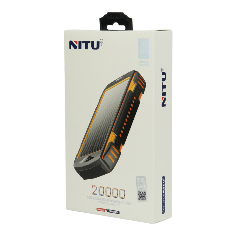 پاور بانک خورشیدی فست شارژ 20000 نیتو Nitu NPB03 QC3.0 PD 15W