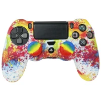 روکش دسته بازی PS4 طرح فانتزی رنگی + روکش آنالوگ هدیه