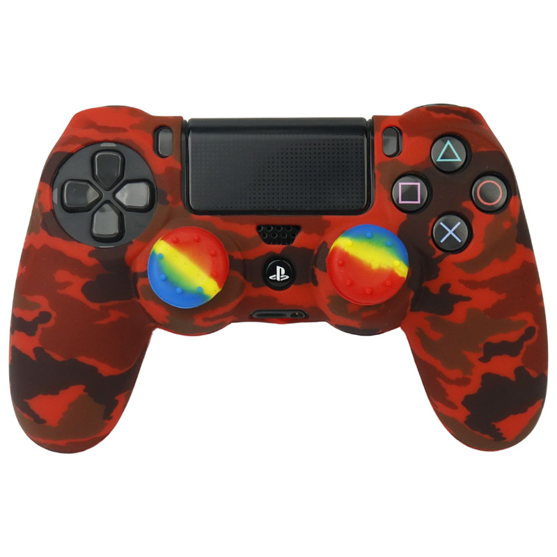 روکش دسته بازی PS4 طرح چریکی قرمز مشکی کد 24 + روکش آنالوگ هدیه