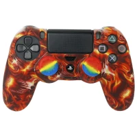 روکش دسته بازی PS4 طرح اسکلت آتشی + روکش آنالوگ هدیه