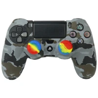 روکش دسته بازی PS4 طرح چریکی زمینه مشکی طوسی کد 23 + روکش آنالوگ هدیه