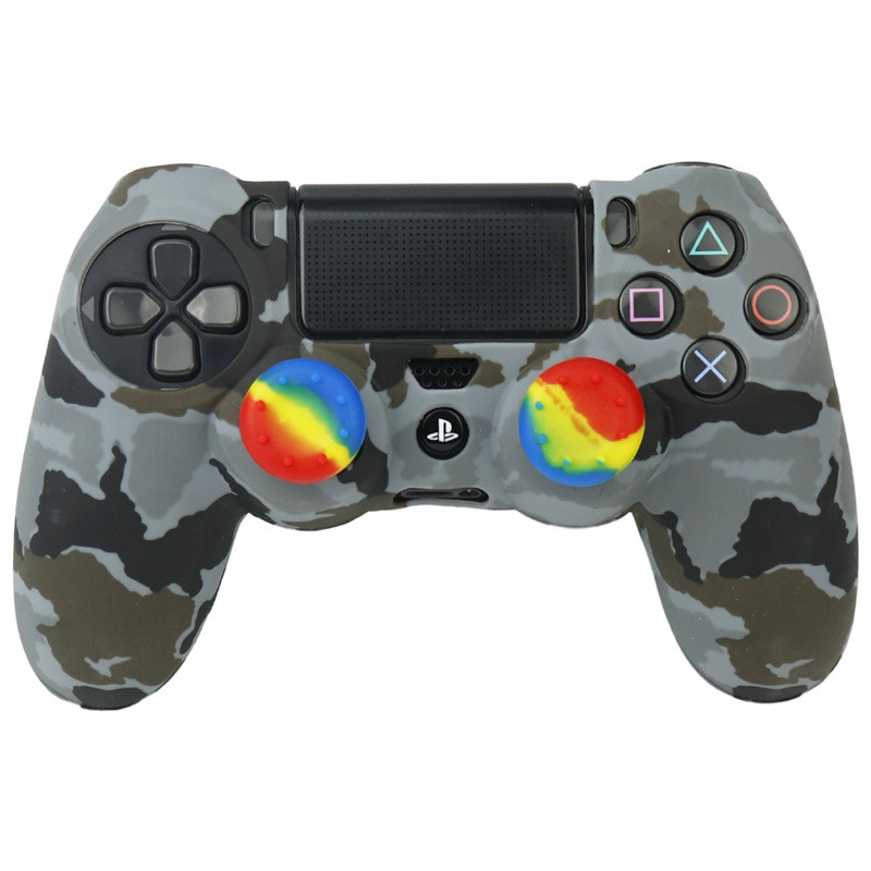 روکش دسته بازی PS4 طرح چریکی زمینه مشکی طوسی کد 23 + روکش آنالوگ هدیه