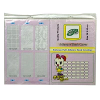 جلد کتاب چسبی طرح دار Peco 36*50cm بسته 10 عددی