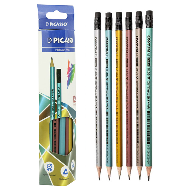 مداد مشکی پیکاسو Picasso Metallic بسته ۱۲ عددی