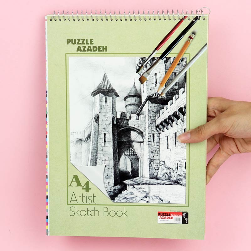 دفتر طراحی A4 سیمی 50 برگ Puzzle Azadeh