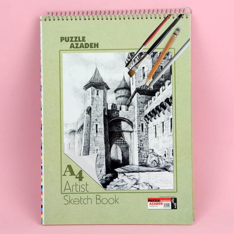 دفتر طراحی A4 سیمی 50 برگ Puzzle Azadeh