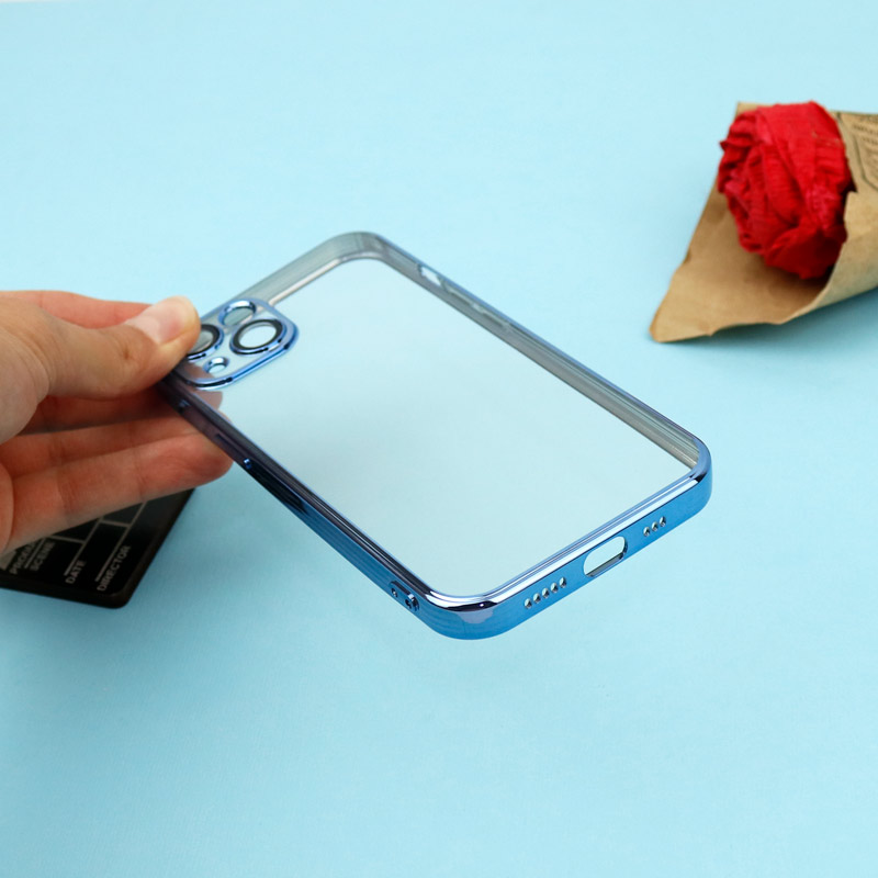 قاب ژله ای شفاف Q.Series محافظ لنزدار iPhone 13 آبی