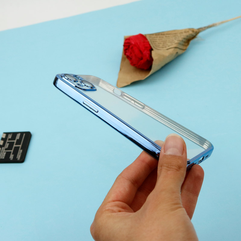 قاب ژله ای شفاف Q.Series محافظ لنزدار iPhone 13 آبی