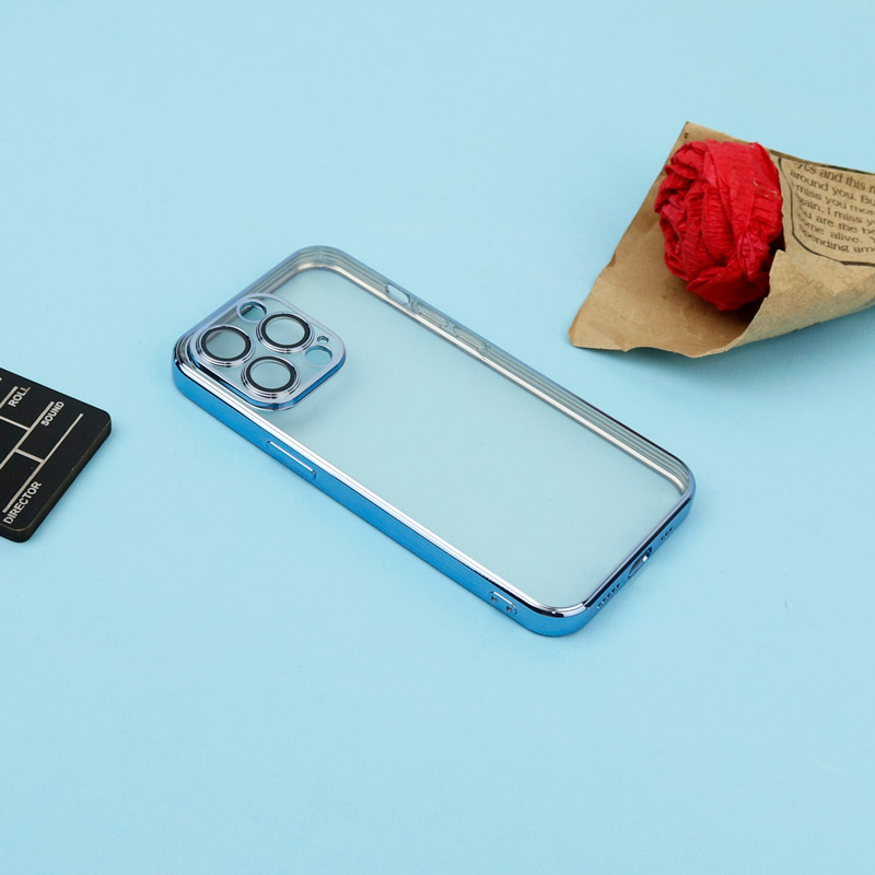 قاب ژله ای شفاف Q.Series محافظ لنزدار iPhone 13 Pro آبی