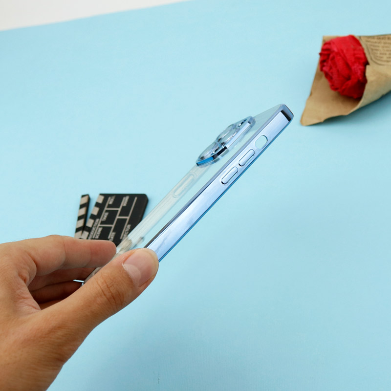 قاب ژله ای شفاف Q.Series محافظ لنزدار iPhone 13 Pro آبی