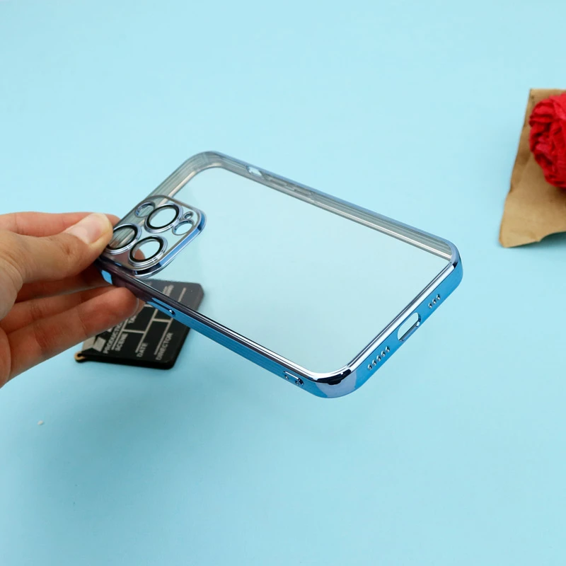 قاب ژله ای شفاف Q.Series محافظ لنزدار iPhone 13 Pro آبی