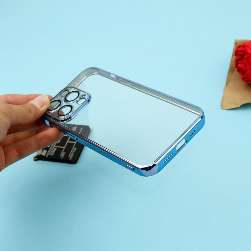 قاب ژله ای شفاف Q.Series محافظ لنزدار iPhone 13 Pro آبی