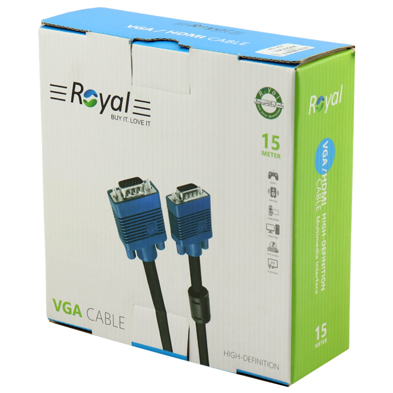 کابل Royal VGA 3+4Pin 15m