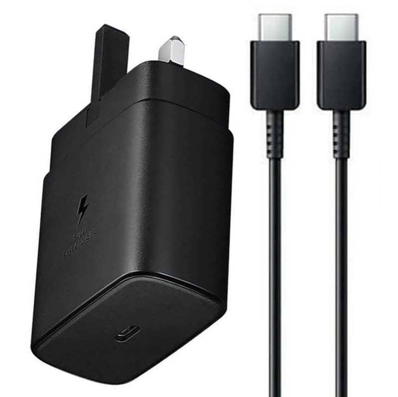 شارژر دیواری فست شارژ Samsung EP-TA845XBEGCN 3A PD 45W Type-C + کابل تبدیل تایپ سی