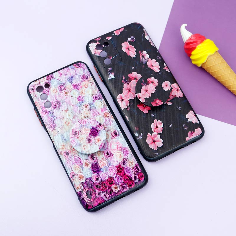 قاب فانتزی طرحدار دخترانه محافظ لنزدار + پاپ سوکت Samsung Galaxy A03s سری R